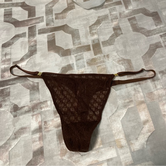 Icon by Victoria's Secret Icon Lace Adjustable Thong Panty - Picture 1 of 3